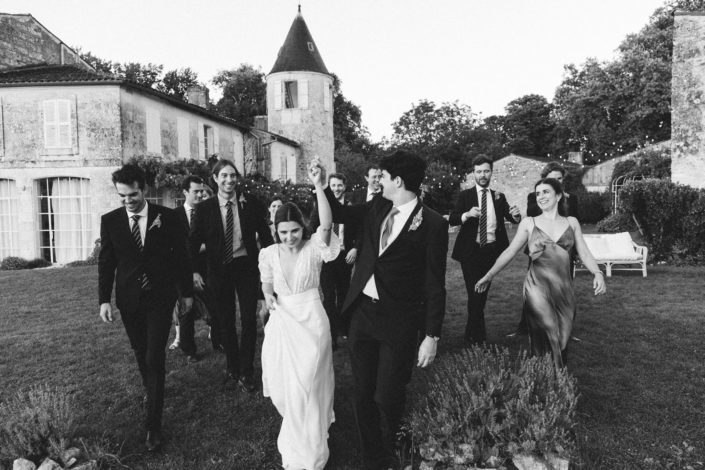 Portrait de mariage en noir et blanc